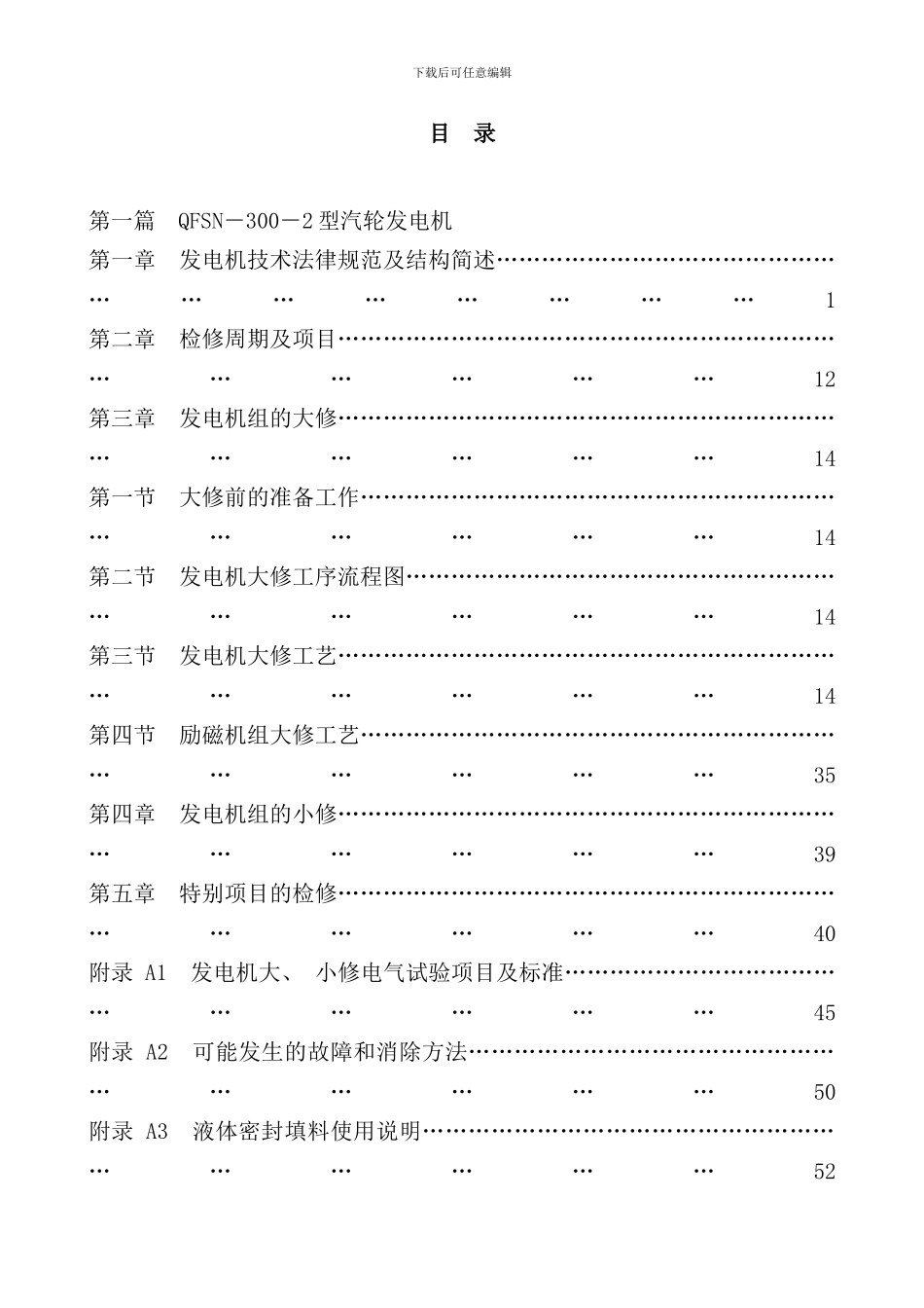 300mw发电机检修工艺规程_第1页