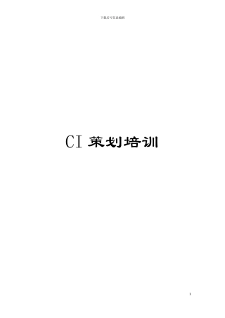 CI策划培训模板