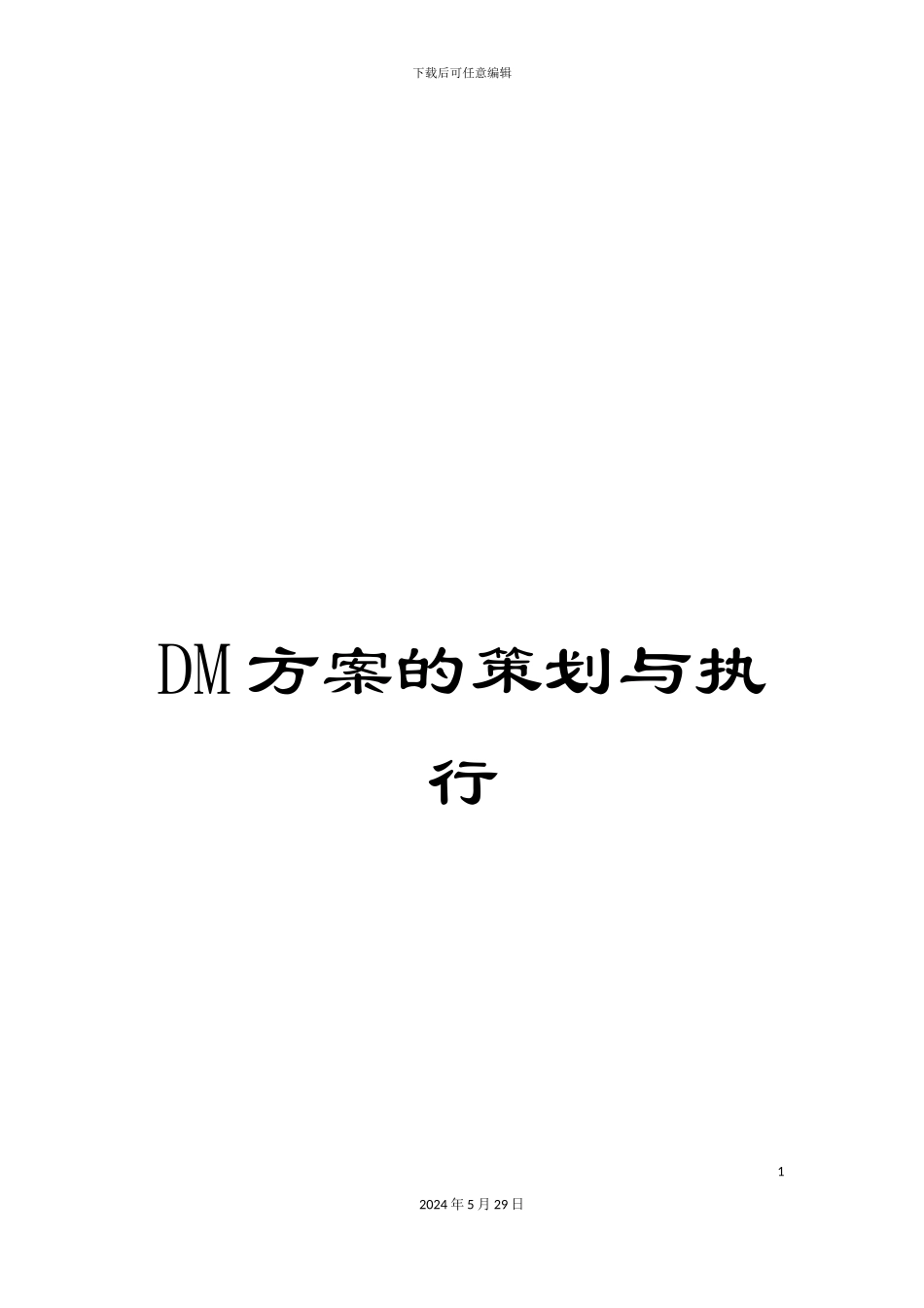 DM方案的策划与执行_第1页
