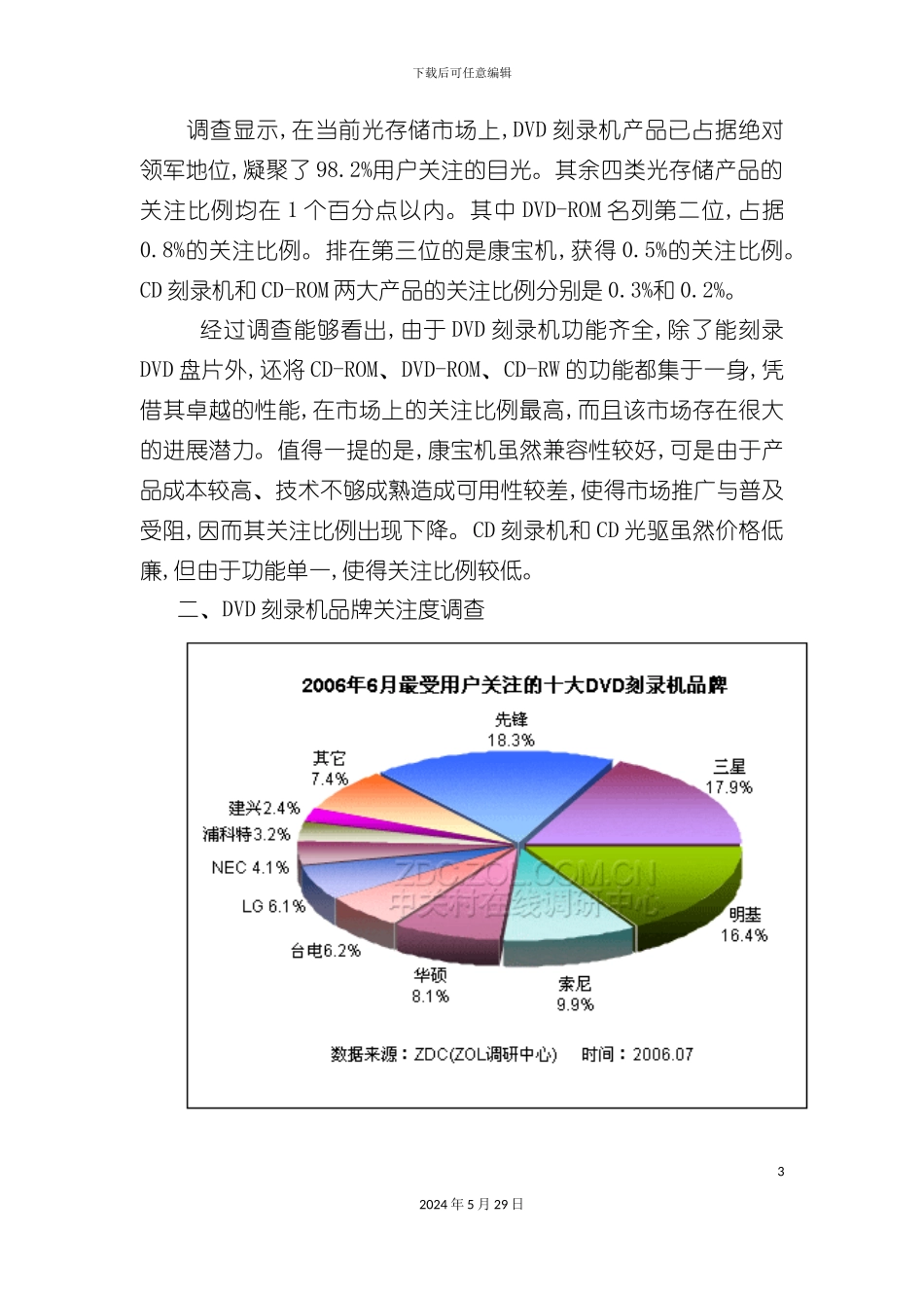 DVD刻录机市场用户关注调查报告_第3页