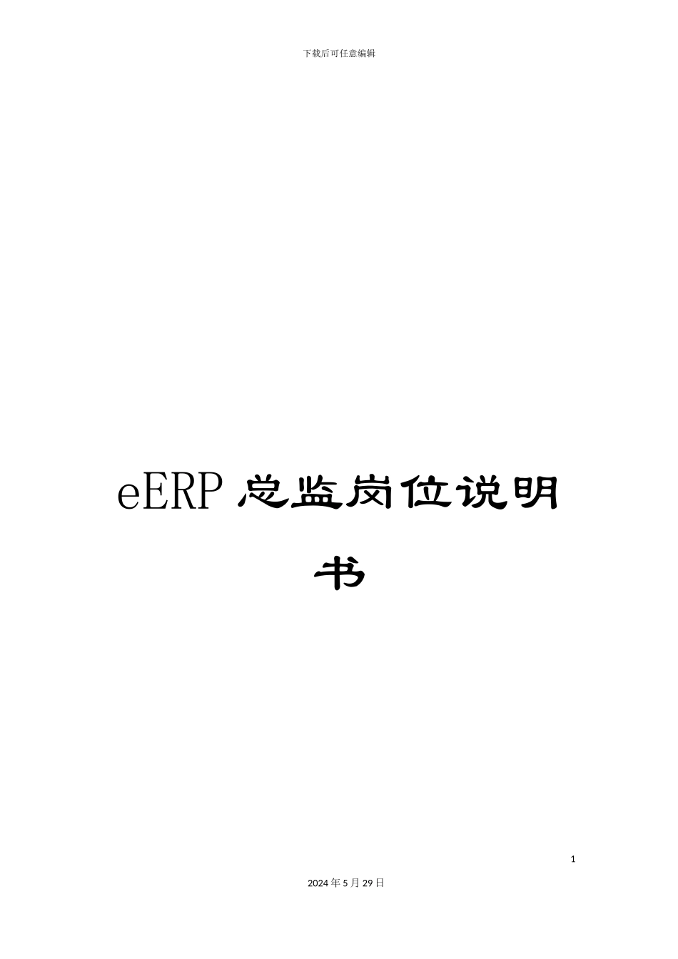 eERP总监岗位说明书_第1页
