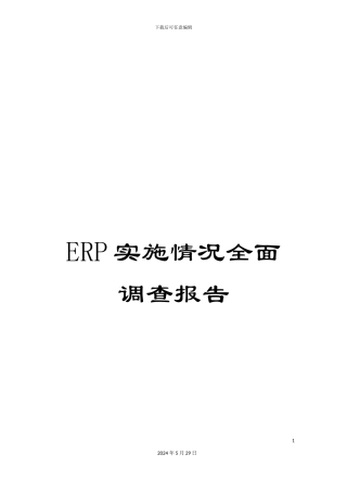 ERP实施情况全面调查报告