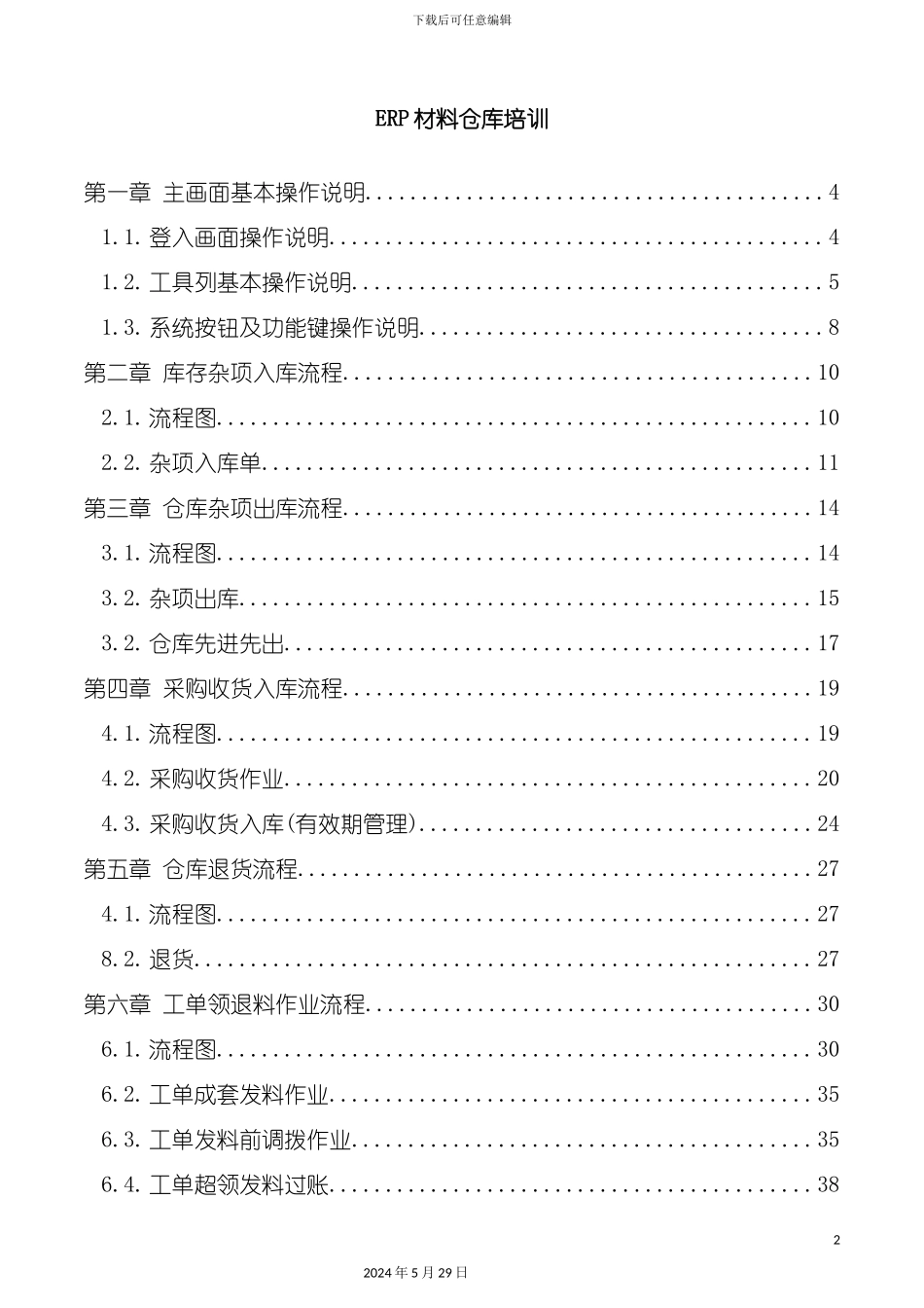ERP材料仓库培训手册_第2页