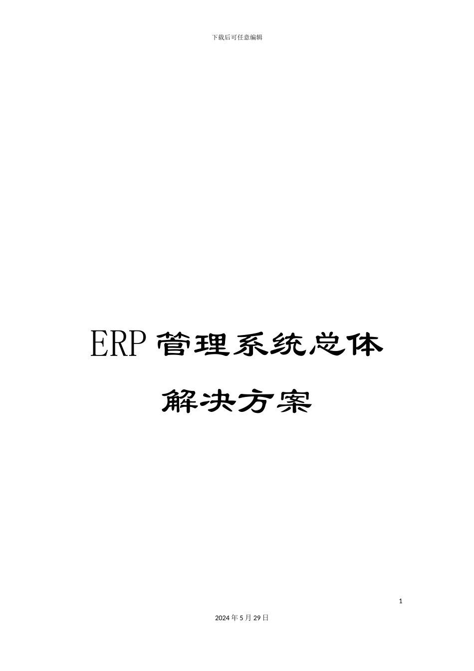 ERP管理系统总体解决方案_第1页