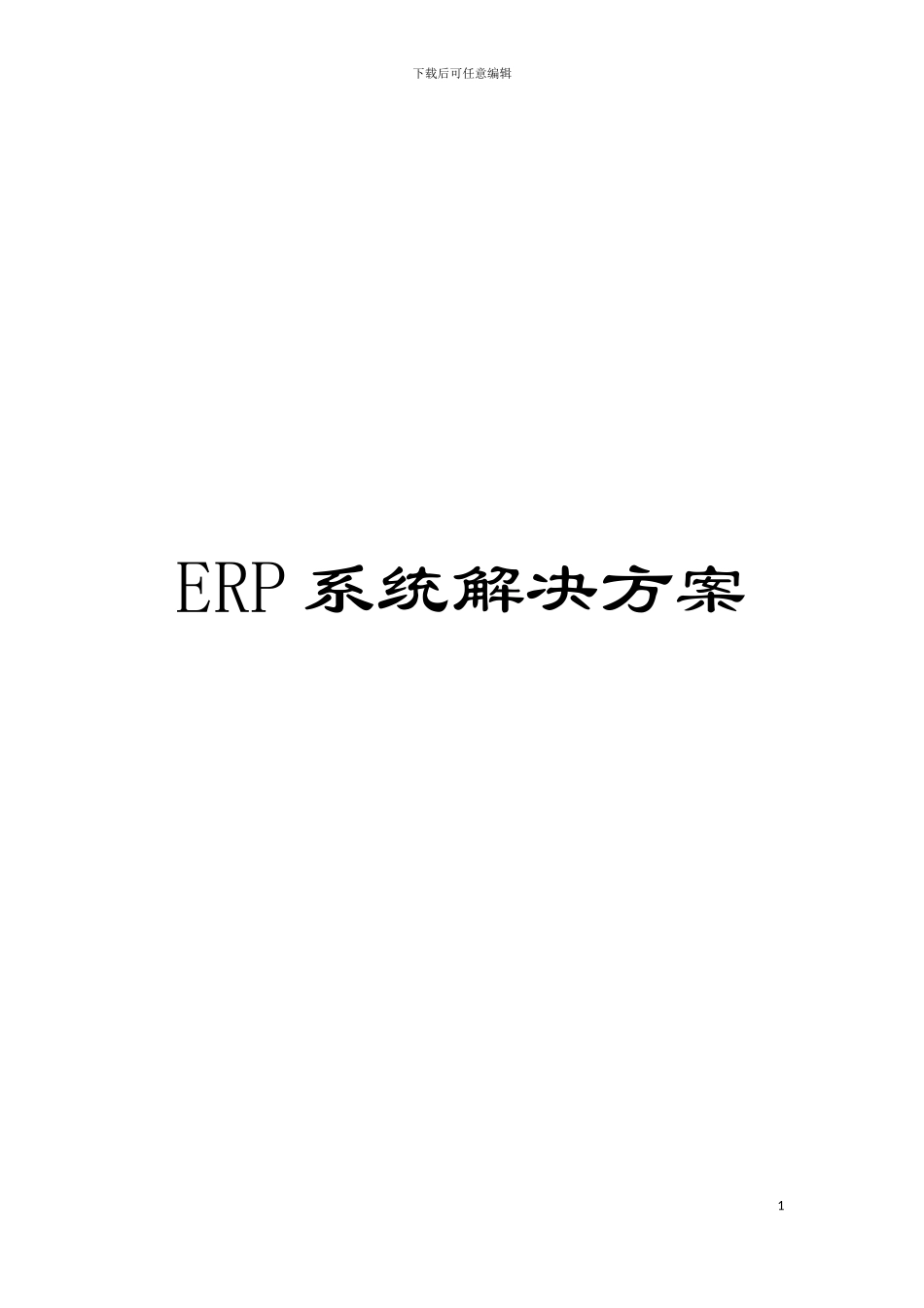 ERP系统解决方案模板_第1页