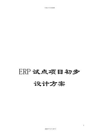 ERP试点项目初步设计方案