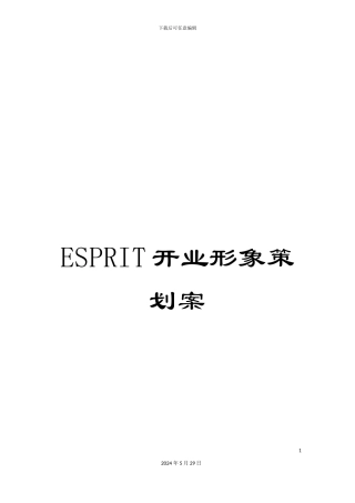 ESPRIT开业形象策划案