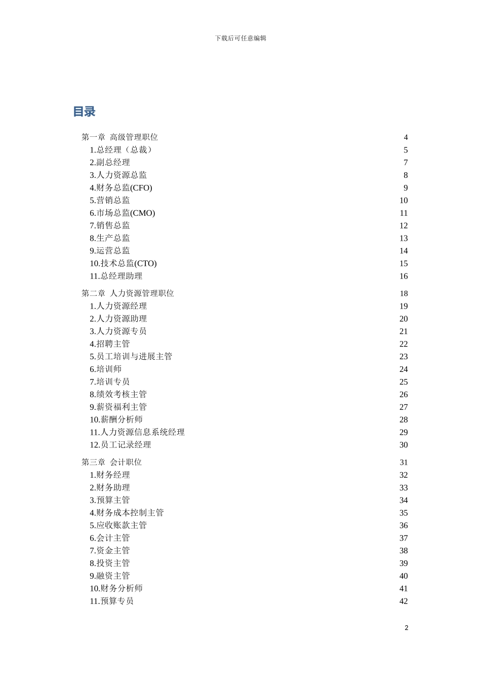 HRM岗位分析职位说明书大全模板_第3页