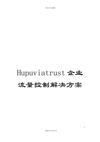 Hupuviatrust企业流量控制解决方案