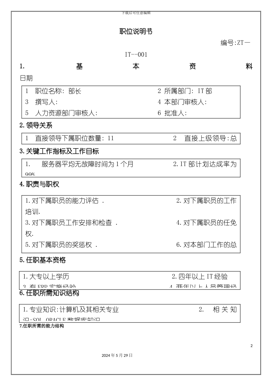 IE部职位说明书_第2页