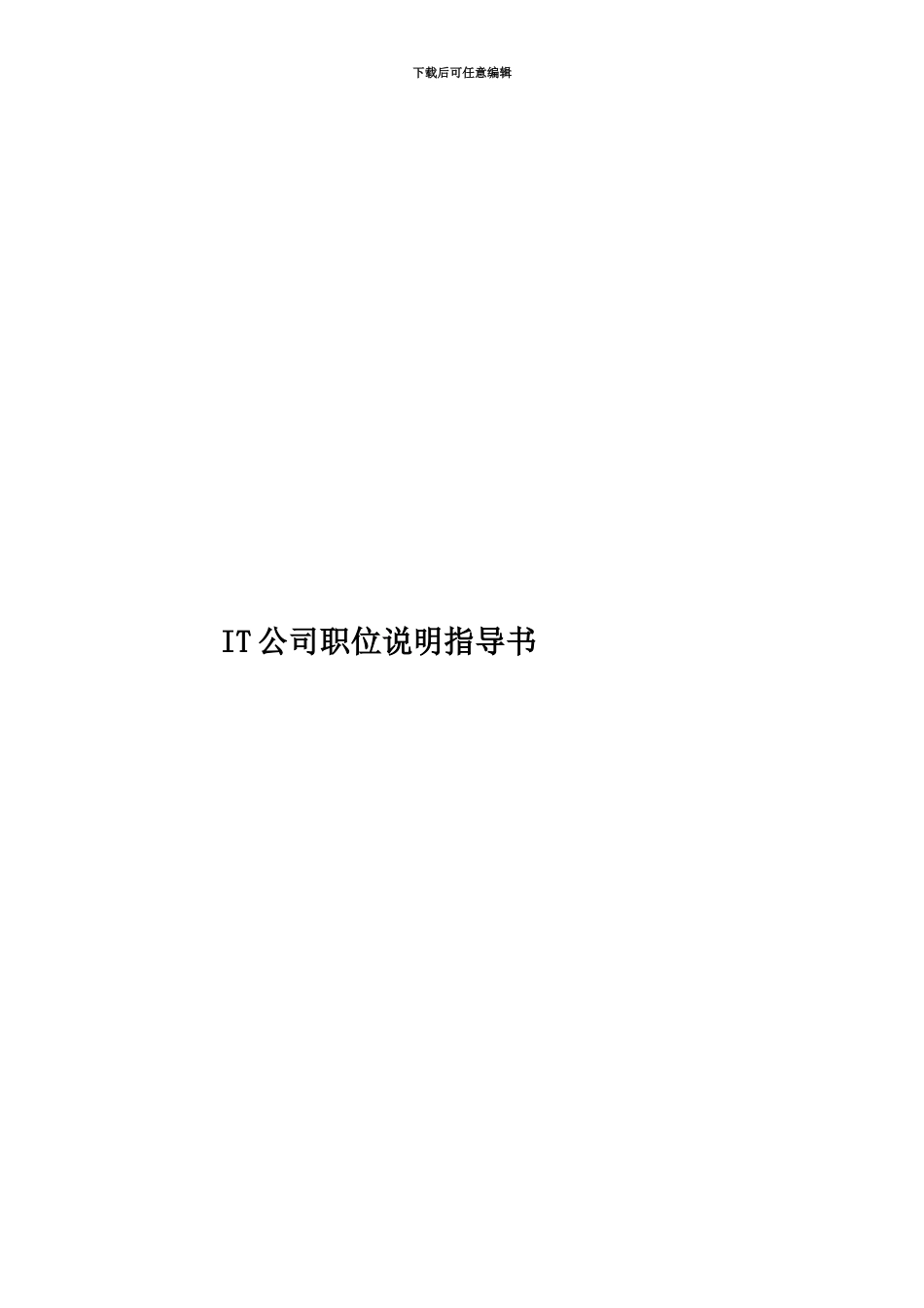 IT公司职位说明指导书_第1页