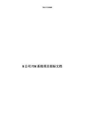 M公司PDM系统项目招标文档