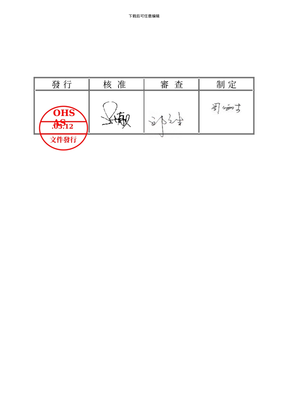 OHSAS安全管理手册模板_第2页
