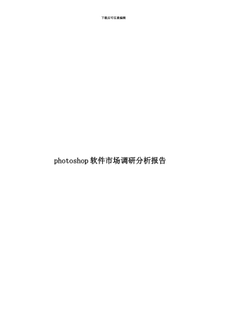 photoshop软件市场调研分析报告