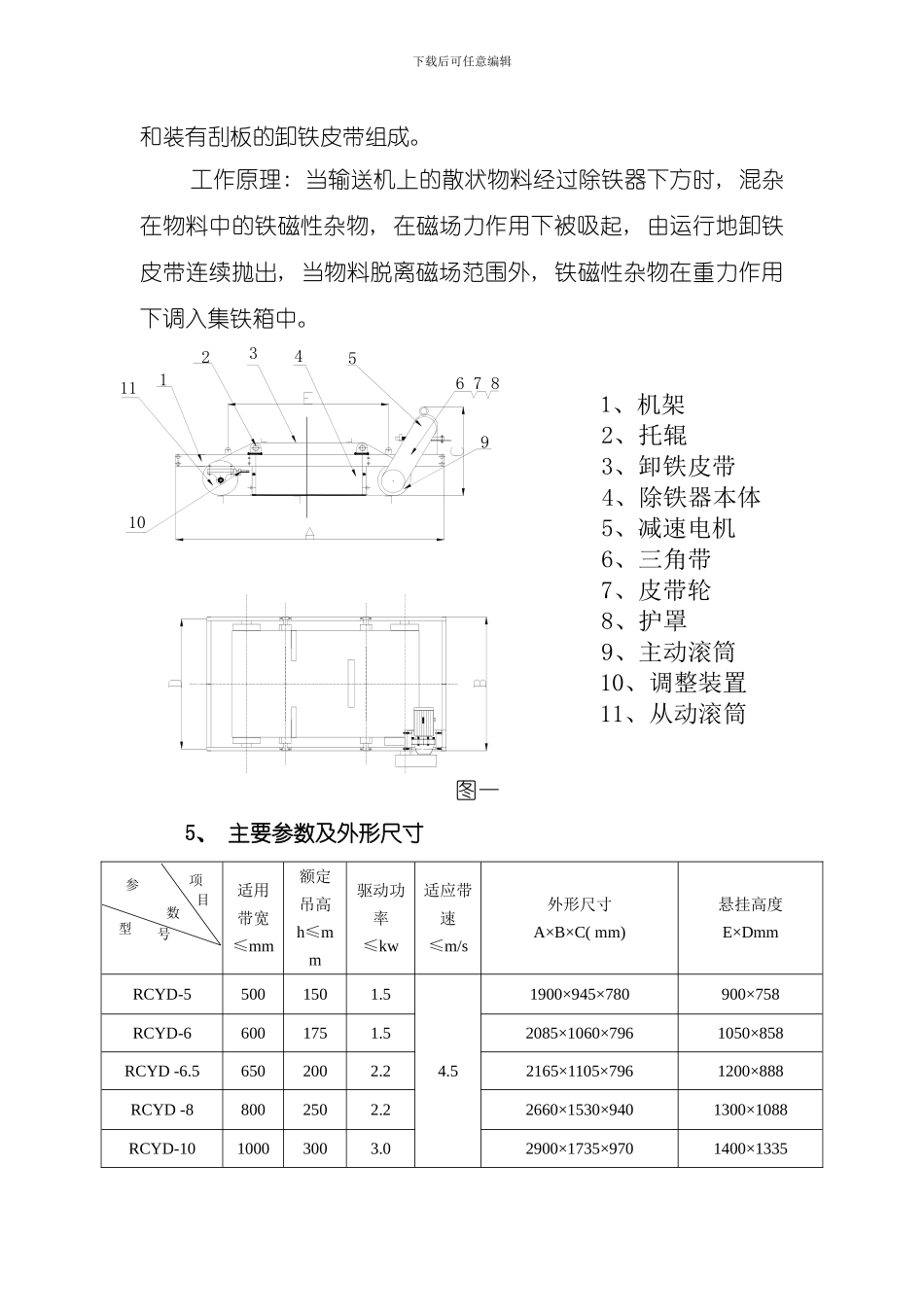 RCYD永磁自卸除铁说明书样本_第3页