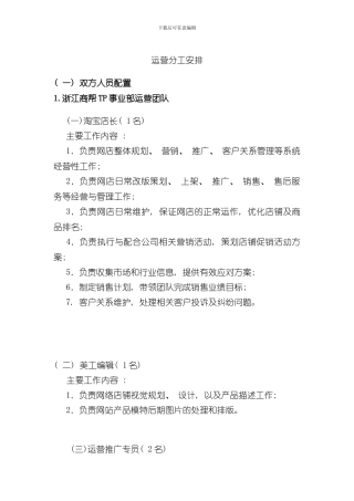 TP代运营合作方案样本