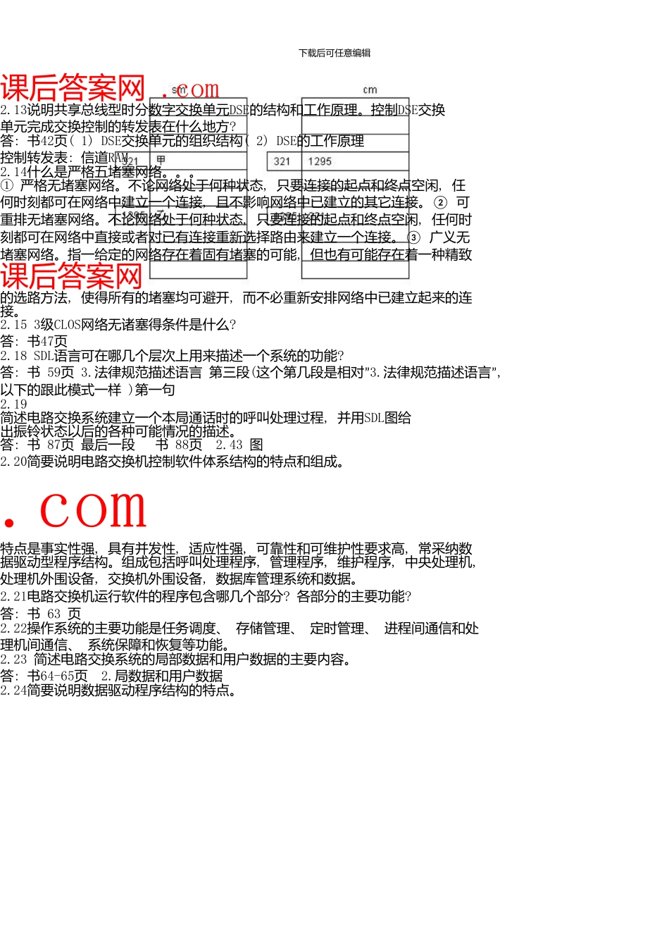《现代交换原理》北邮版课后答案_第3页