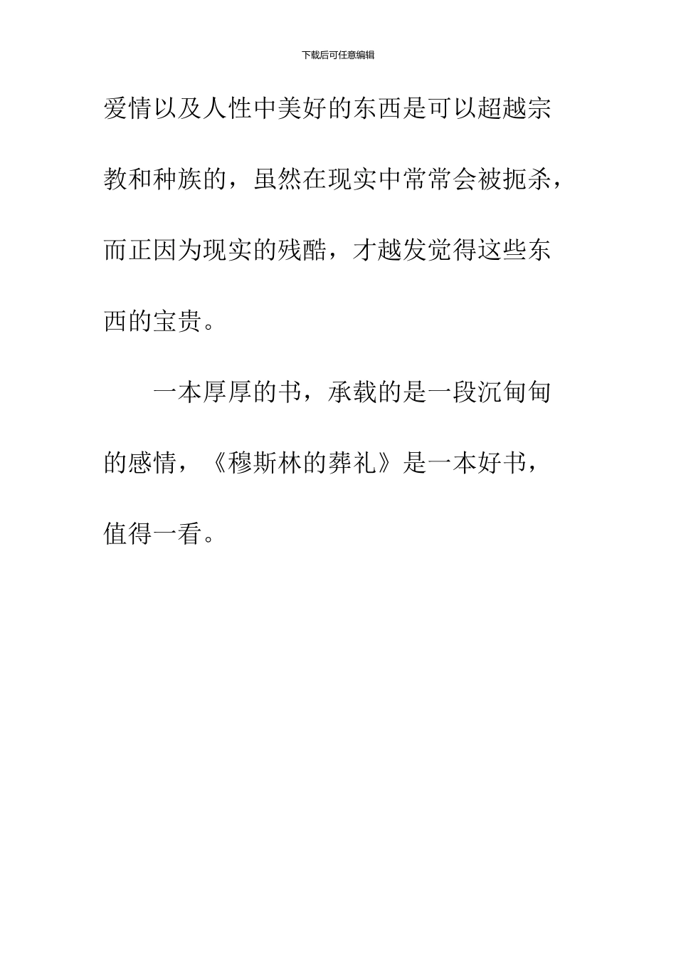 《穆斯林的葬礼》读后感_第3页