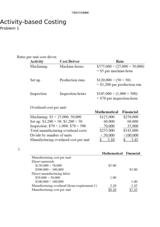 《管理会计》作业成本法ABCReference