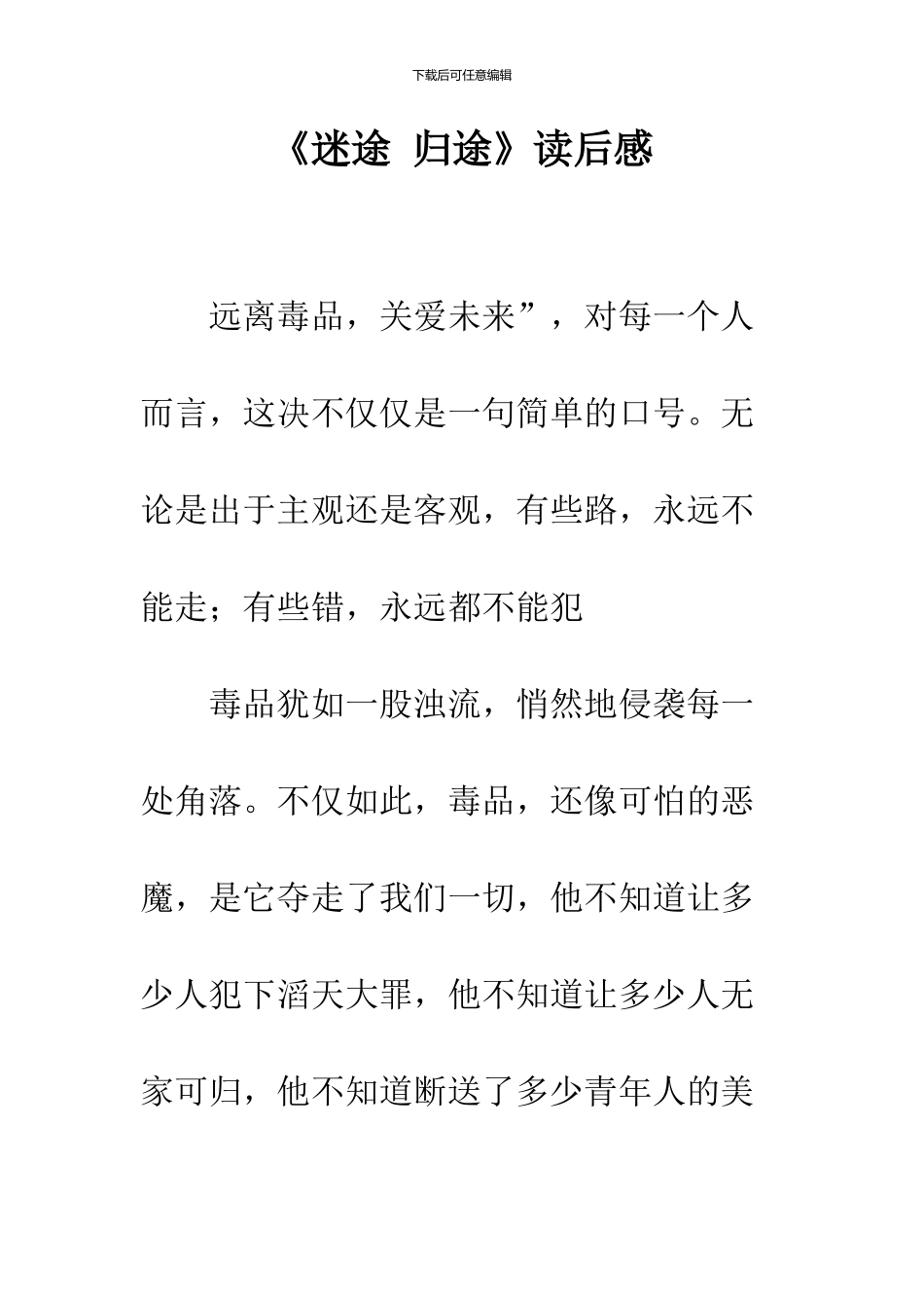 《迷途-归途》读后感_第1页