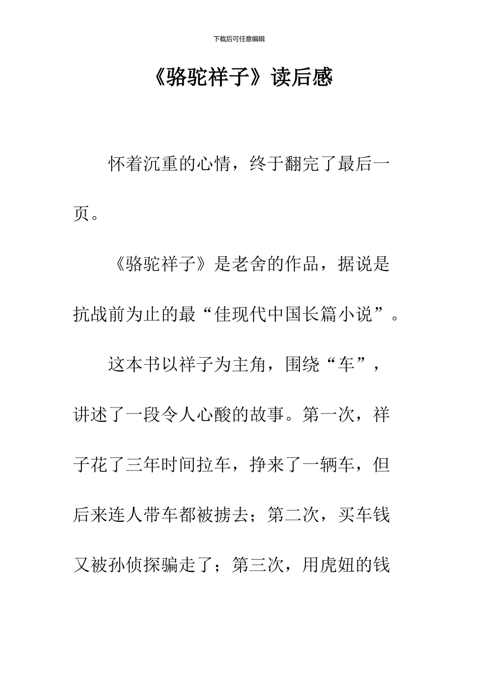 《骆驼祥子》读后感-27_第1页