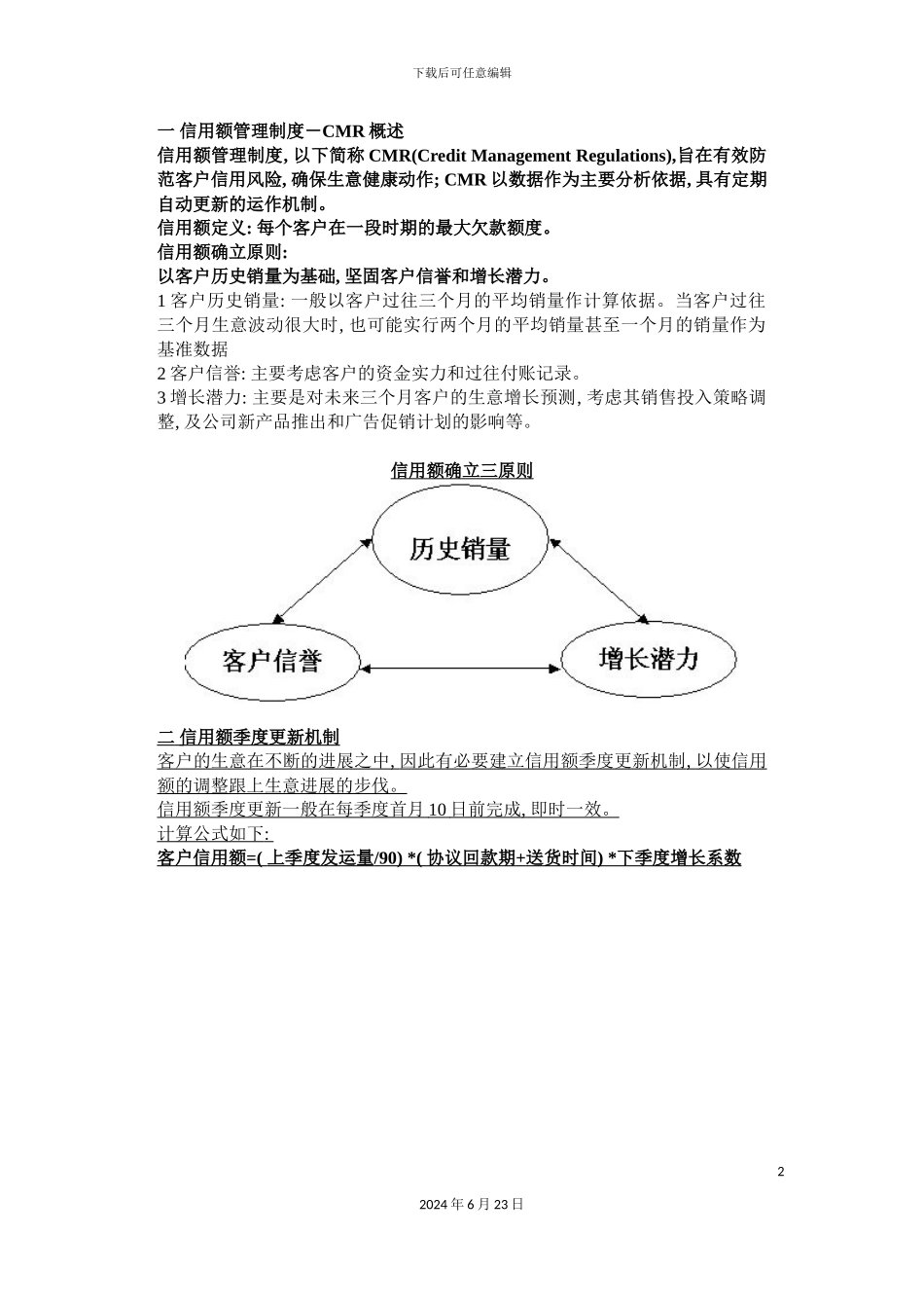 一信用额管理制度CMR概述_第2页