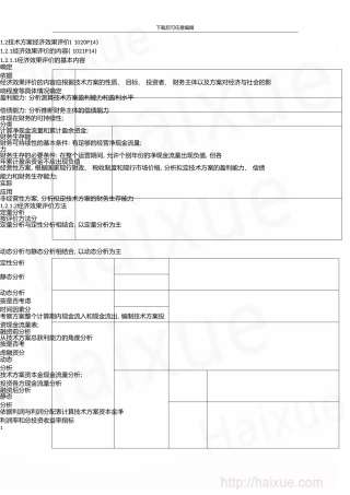 一级建造师建设工程经济徐蓉精讲通关1Z101000技术方案经济效果评价