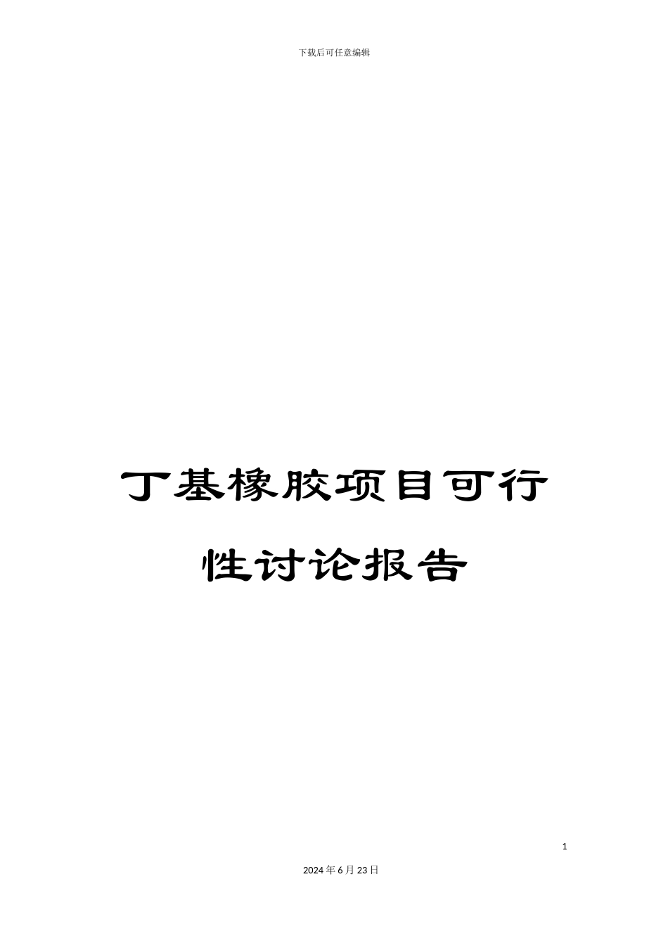 丁基橡胶项目可行性研究报告_第1页