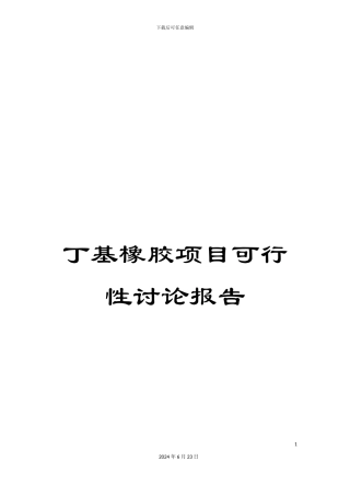丁基橡胶项目可行性研究报告