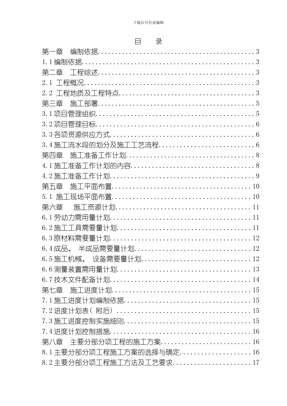 万通国际人防工程施工组织设计模板_第1页
