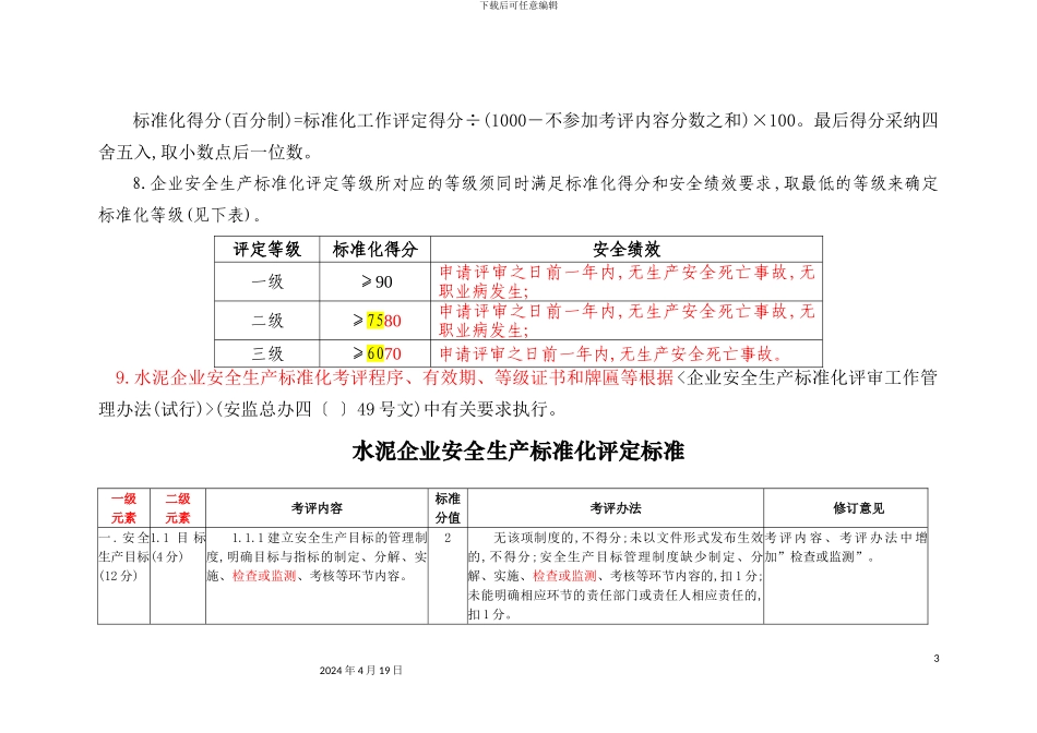 上报水泥企业安全生产标准化评定标准第一次修订稿_第3页
