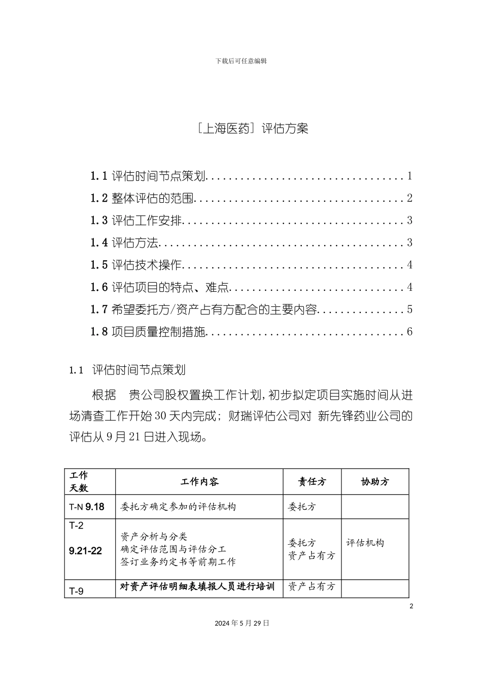 上海医药集团资产评估方案_第2页