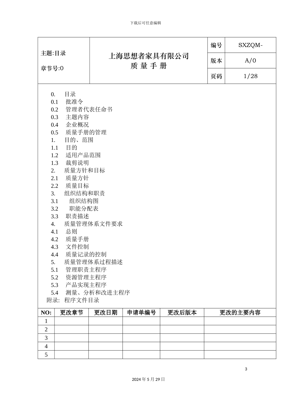 上海家具公司质量手册_第3页