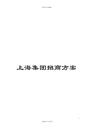 上海集团招商方案