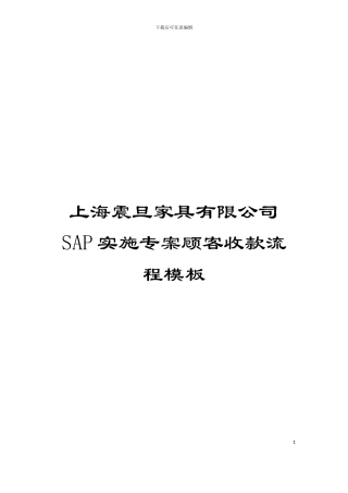 上海震旦家具有限公司SAP实施专案顾客收款流程模板