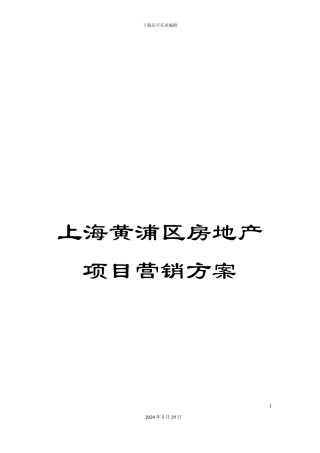 上海黄浦区房地产项目营销方案