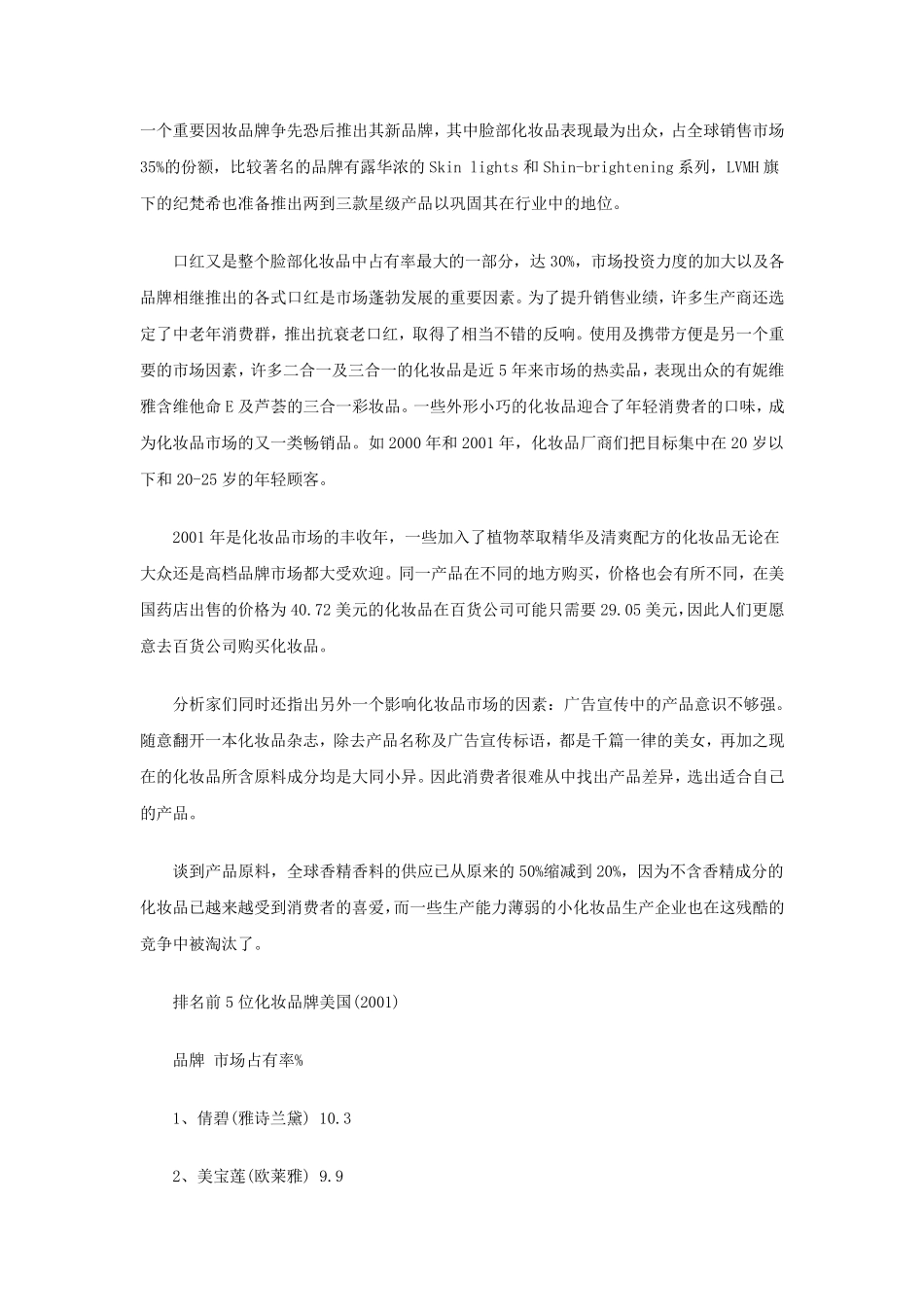 关于化妆品的市场调研报告_第2页