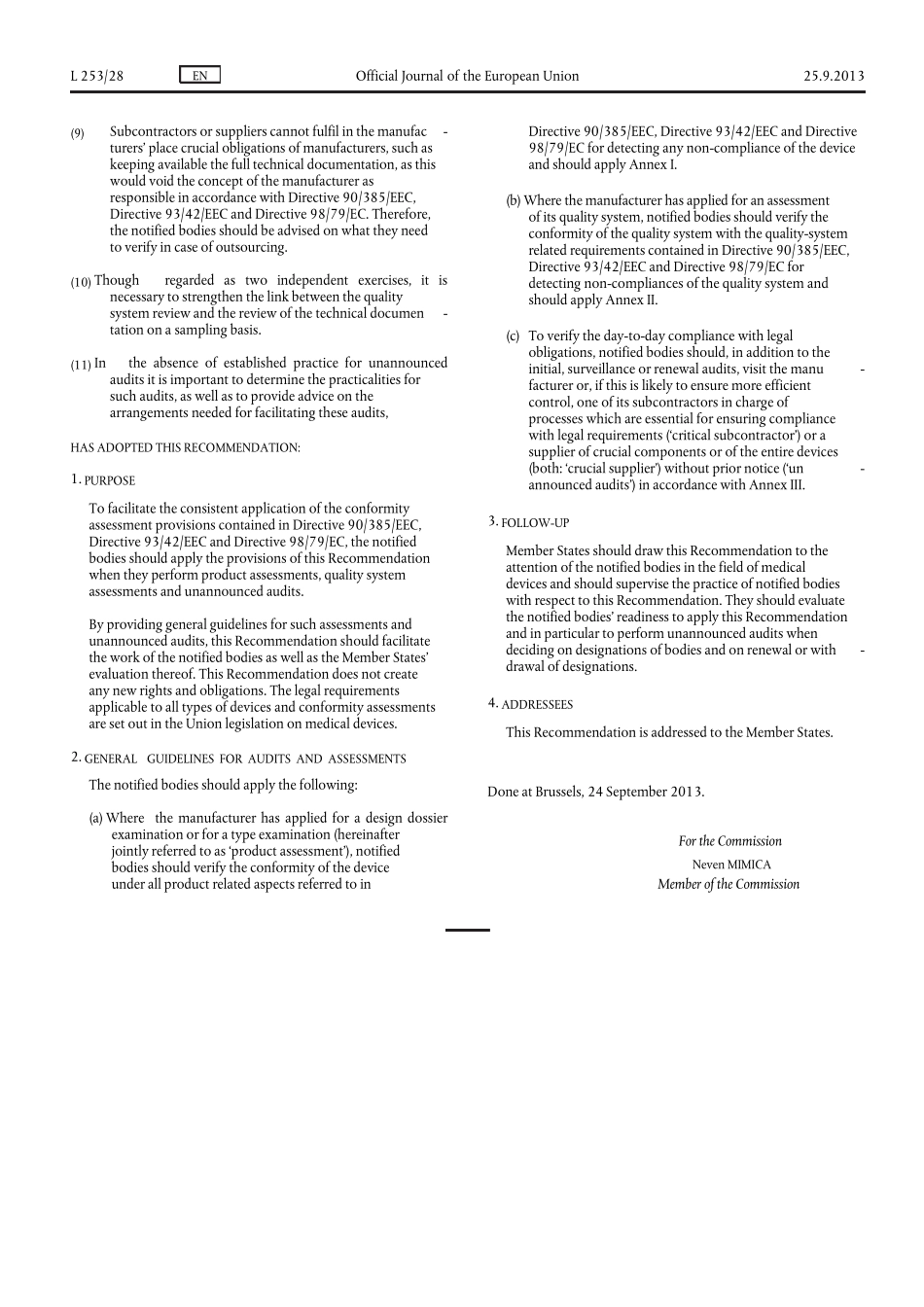 关于医疗器械领域公告机构审核和评估的建议2013_473_EU_第2页