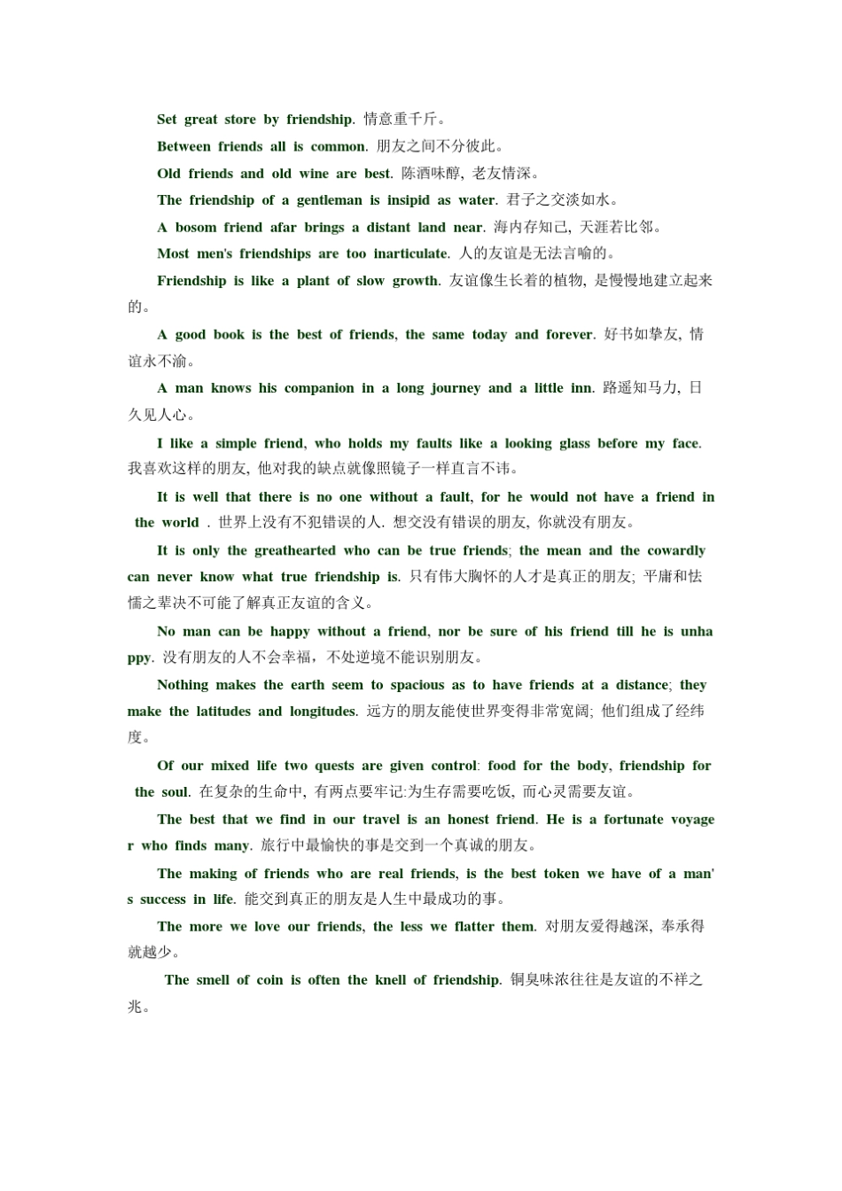 关于友谊的英语谚语_第1页