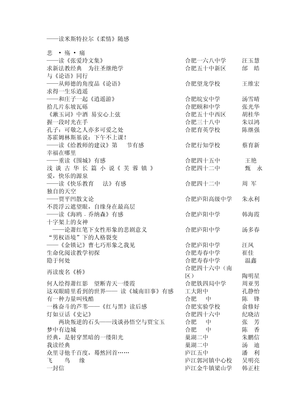 关于合肥市中学语文教师首届“我读经典”_第2页