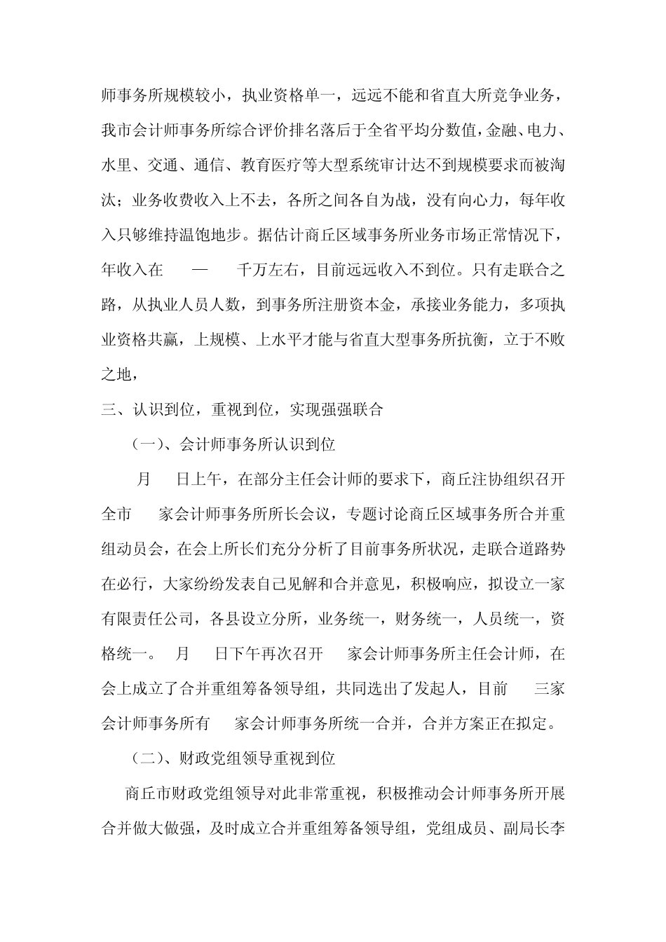 关于商丘市会计师事务所实施联合重组做大做强的情况请示报告_第3页