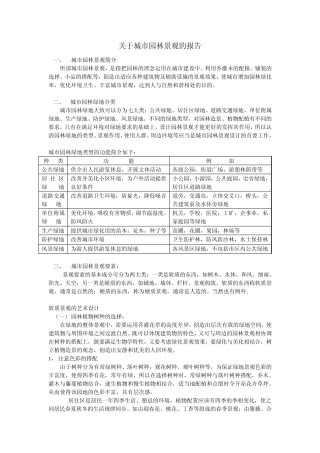 关于园林景观调查报告