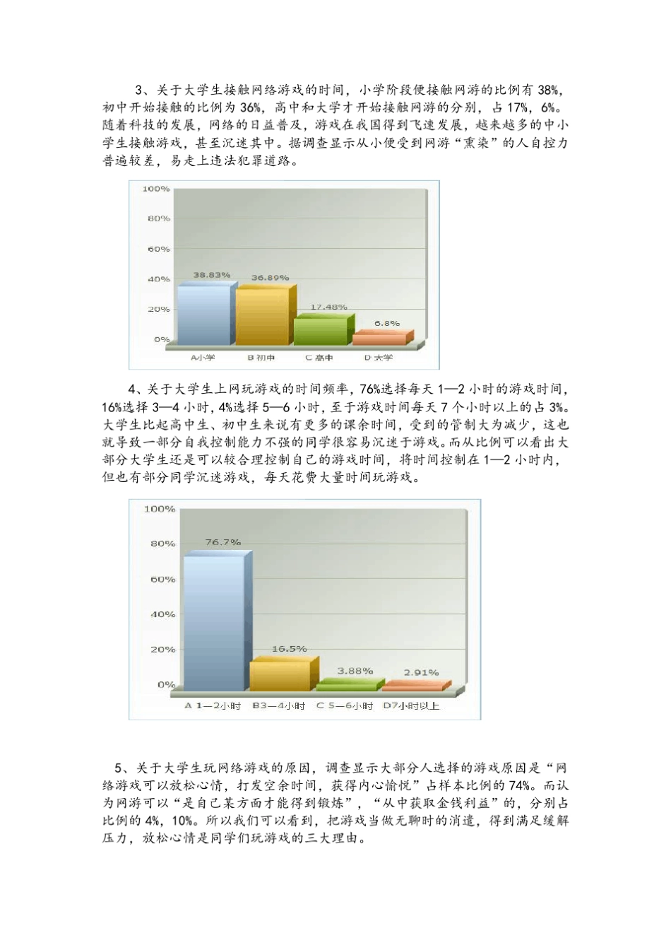 关于大学生玩网络游戏状况调研报告_第3页
