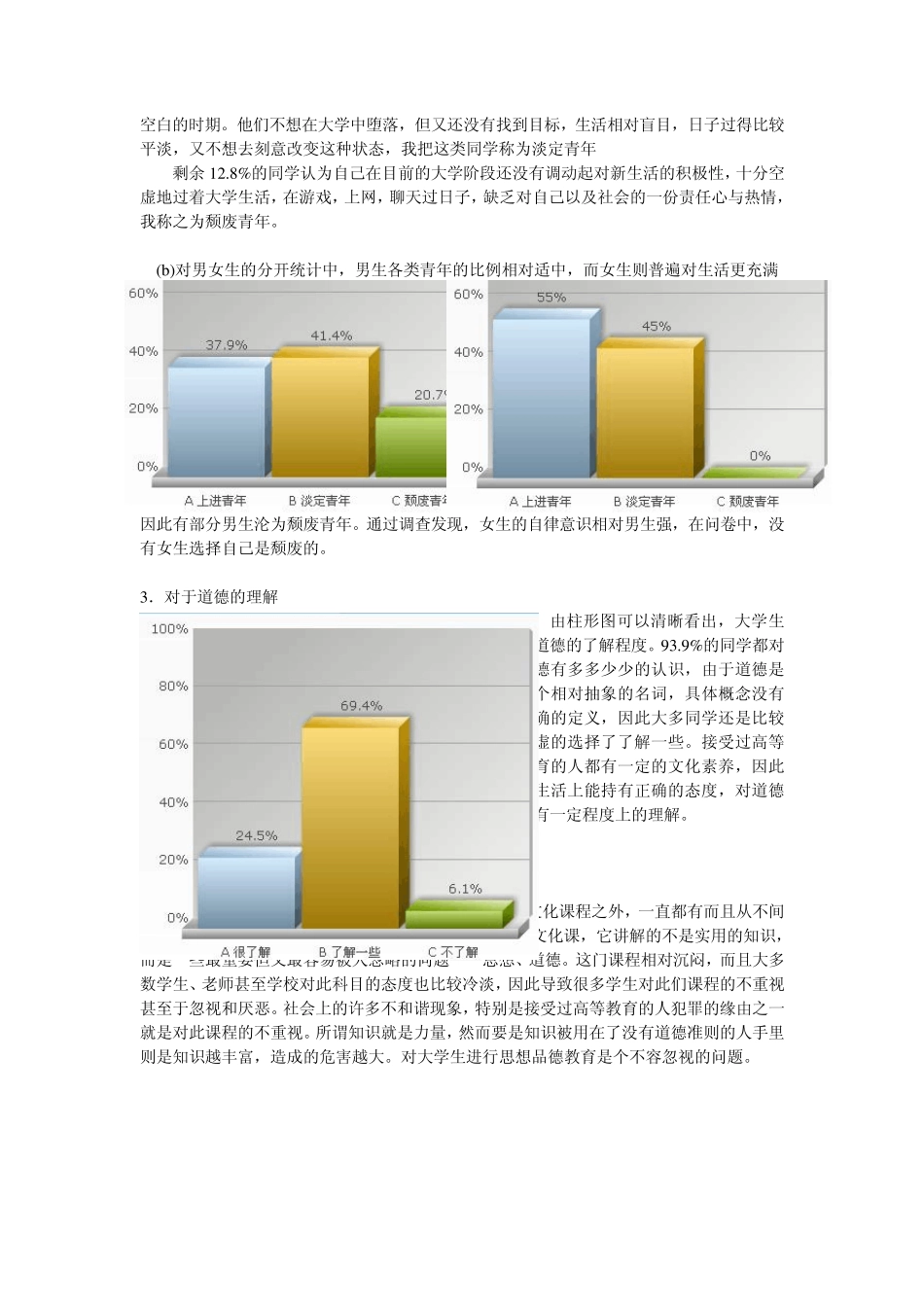 关于大学生道德观的调查报告_第2页