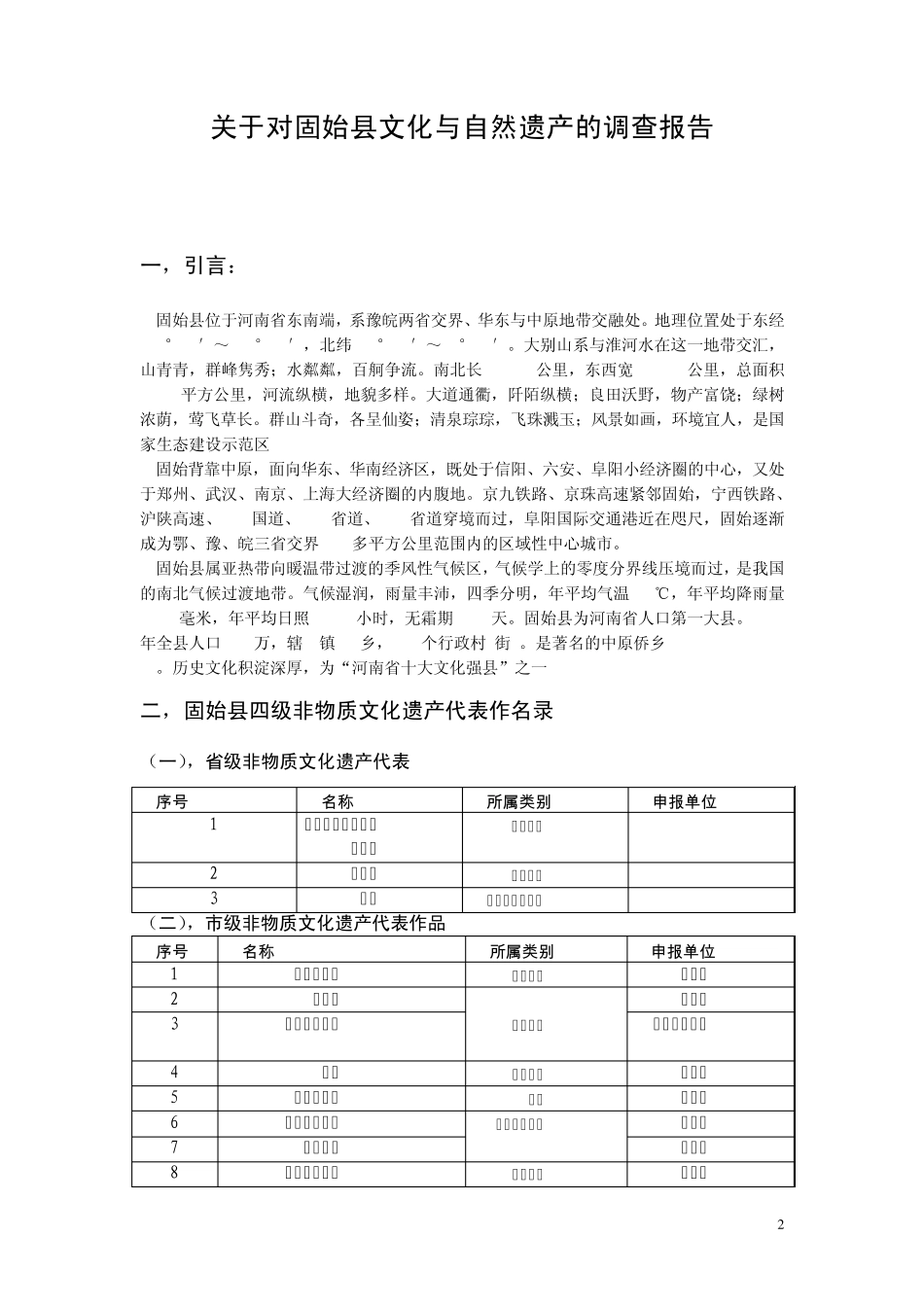 关于对固始县非物质文化遗产传承保护的调查报告_第2页