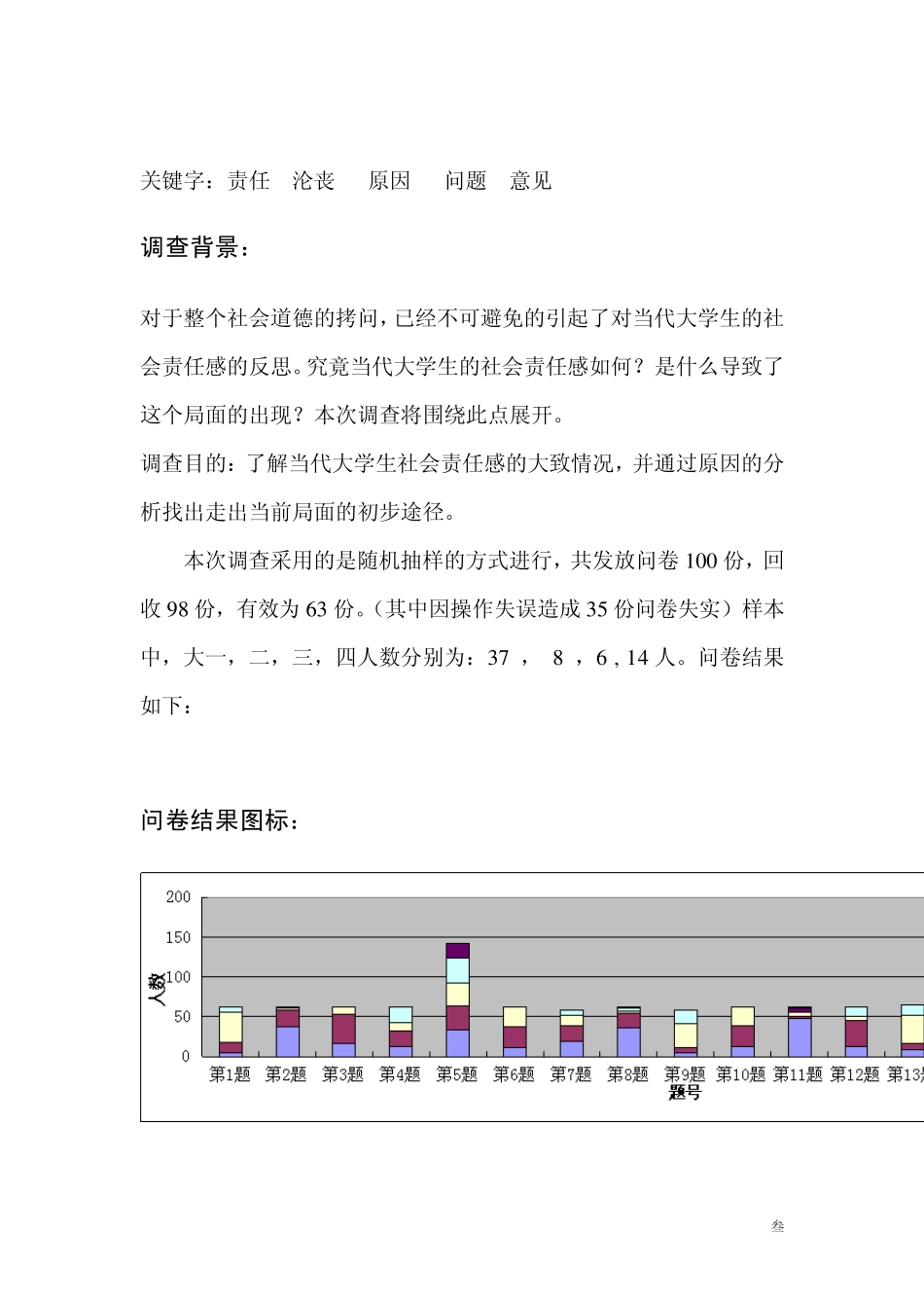 关于当代大学生社会责任感的调查分析报告2_第3页