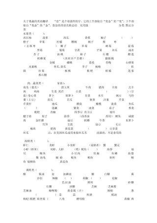关于果蔬的英语翻译