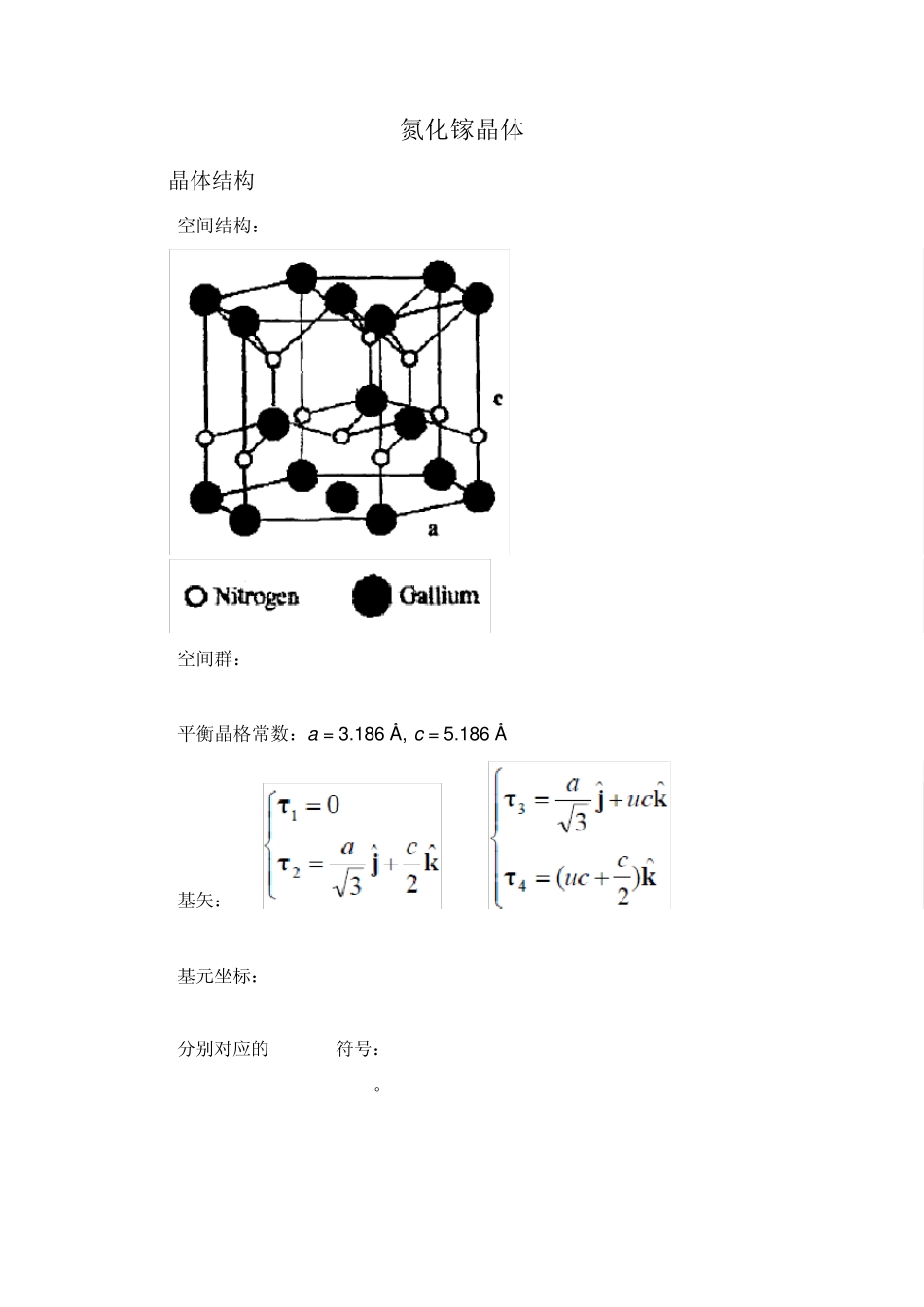 关于氮化镓的晶体学_第1页