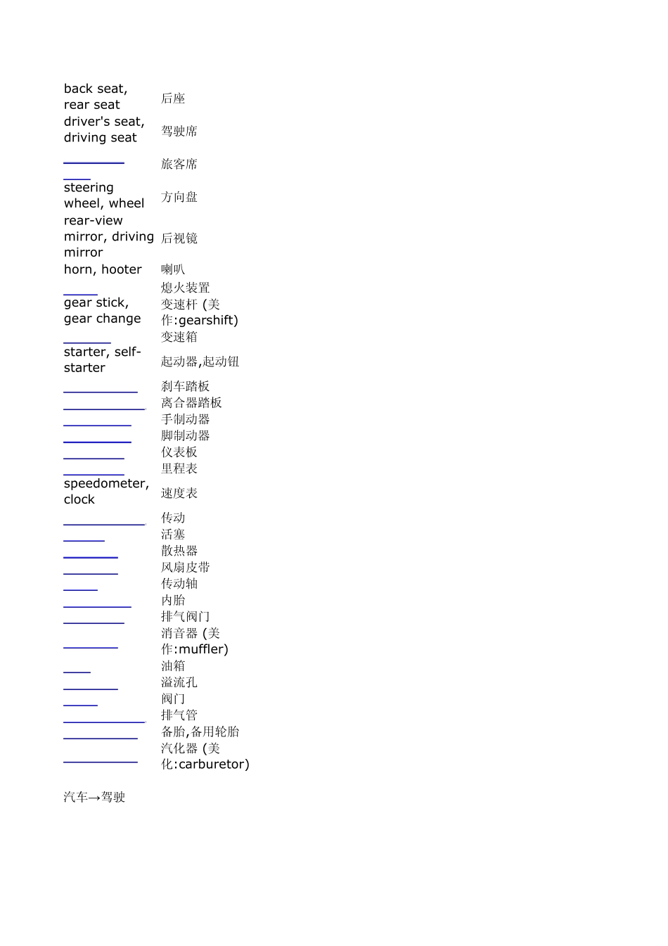 关于汽车的词语_第3页