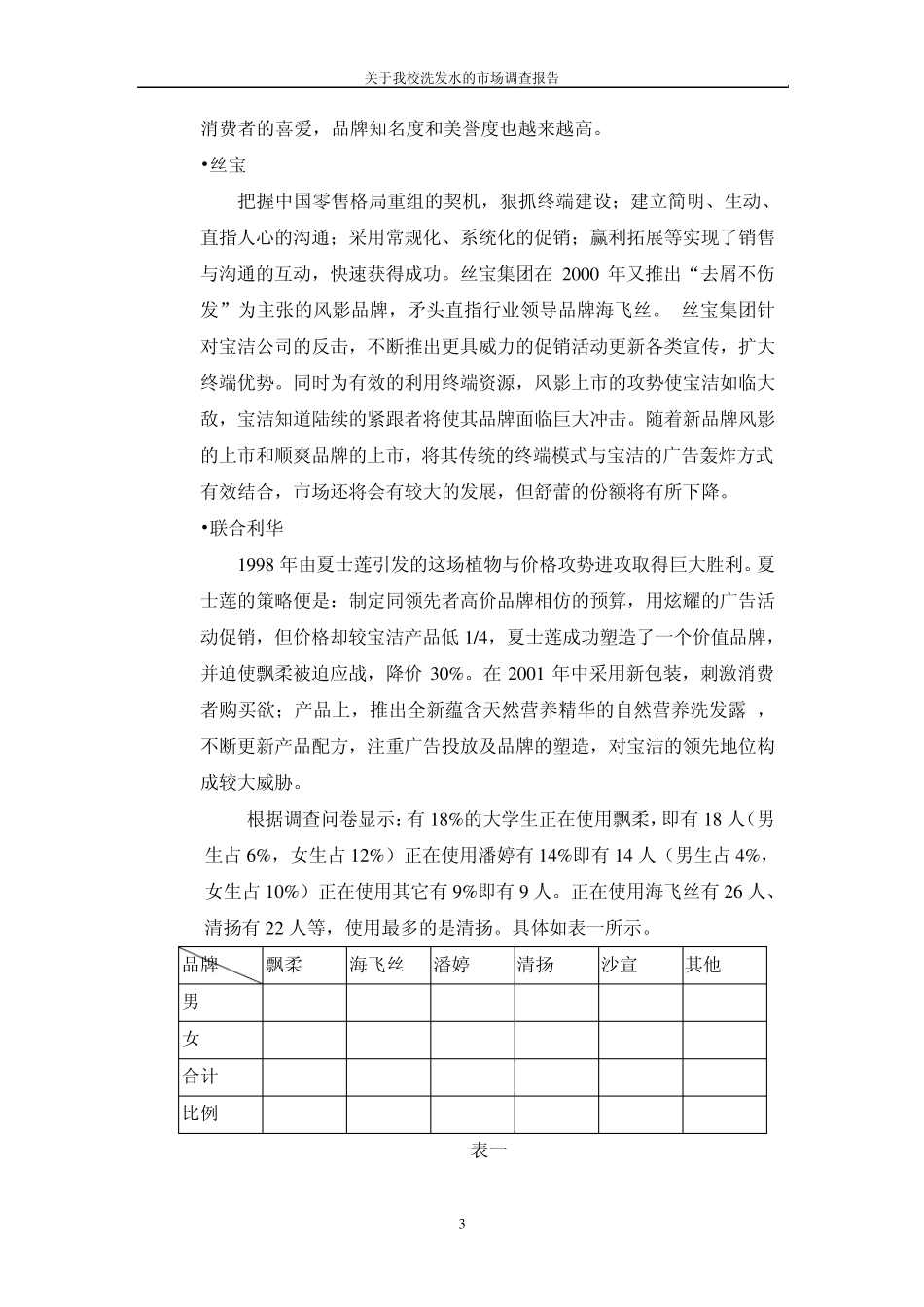 关于洗发水的市场调研报告内容_第3页
